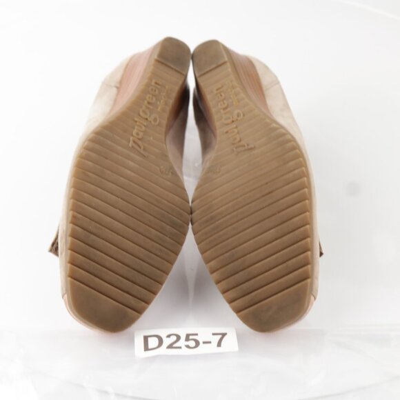 Paul Green Womens Nola Slip On Shoes Size 10 Tan Suede Rose Gold Low Wedge Bows - Picture 10 of 15